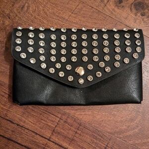 Black Studded Clutch Bag